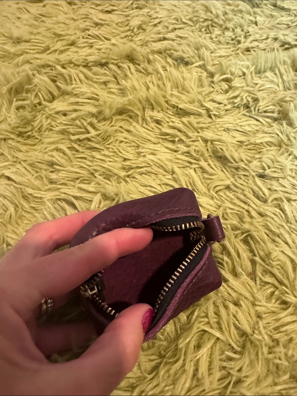 Portland leather mini dopp keychain plum - Picture 4 of 4